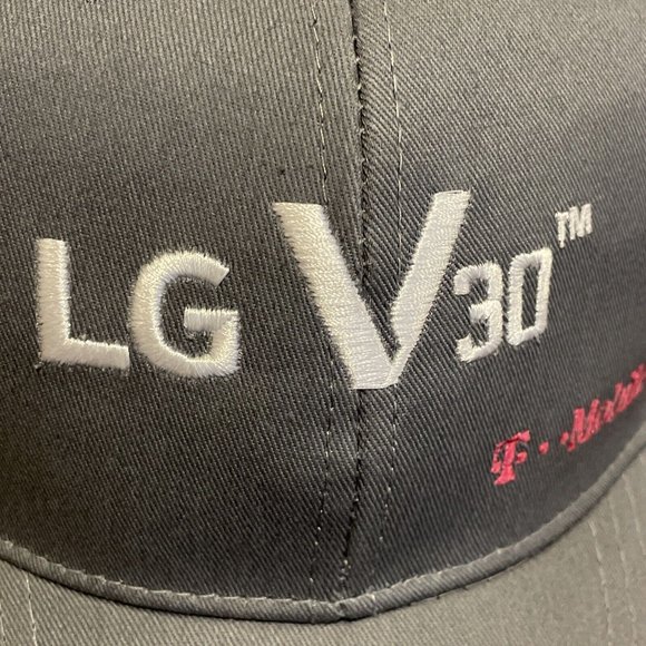 LG V30 T Mobile Promotional Advertiser Ball Cap Trucker Hat Gray W/ White Mesh - Picture 3 of 10